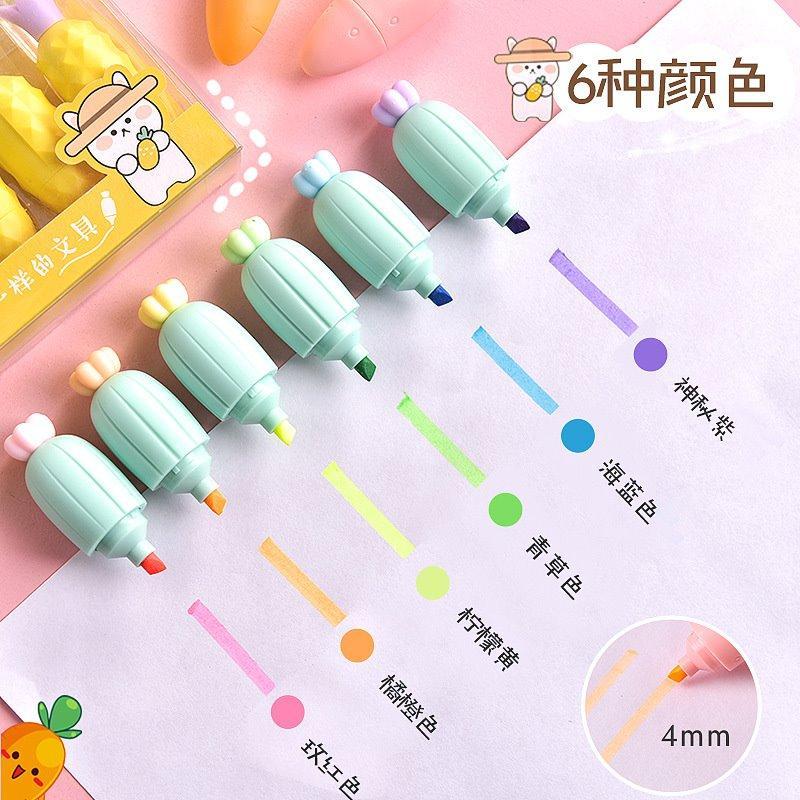 Новый дизайн милого мини-маркера в форме морковки и кактуса, для выделения заметок (арт. 2711797)