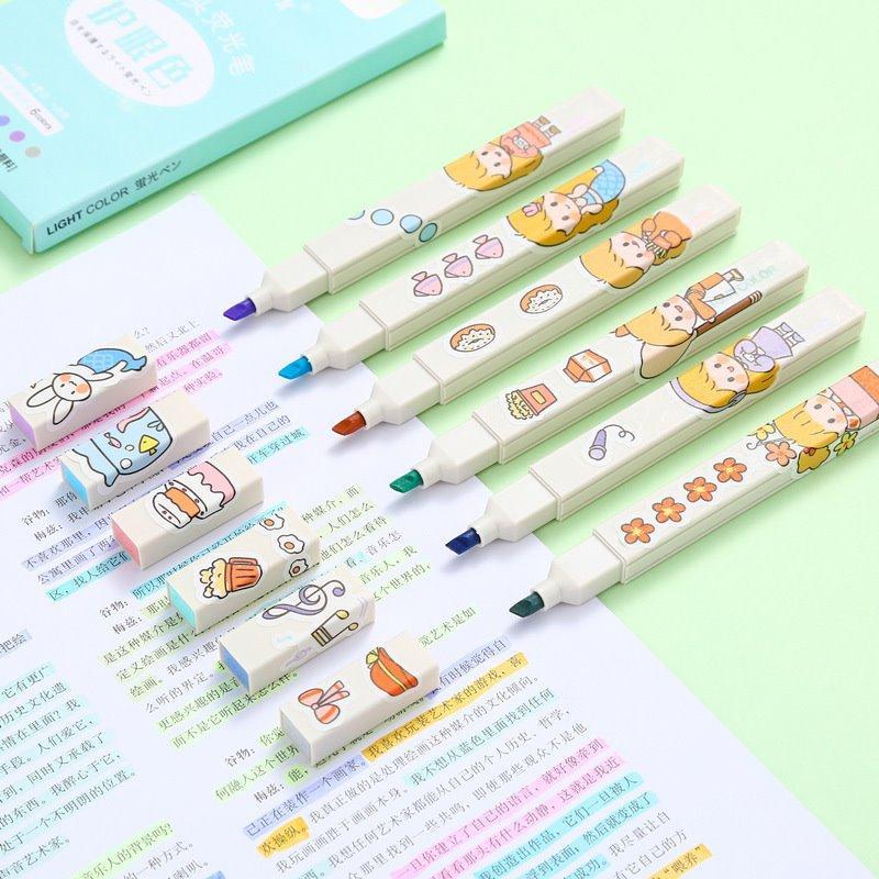 Набор маркеров с мягким стержнем для заметок, нежные цвета для студентов, защита для глаз (арт. 2711801)