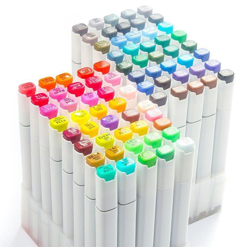 Набор маркеров для рисования, 80 цветов, двухсторонние масляные маркеры для акварельного рисования (арт. 2811453)