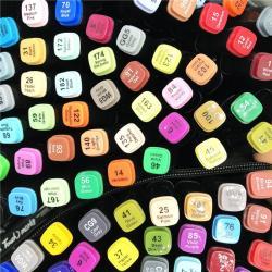 Набор маркеров для рисования и эскизов с двумя концами на основе спирта, 24-168 цветов (арт. 2711753)