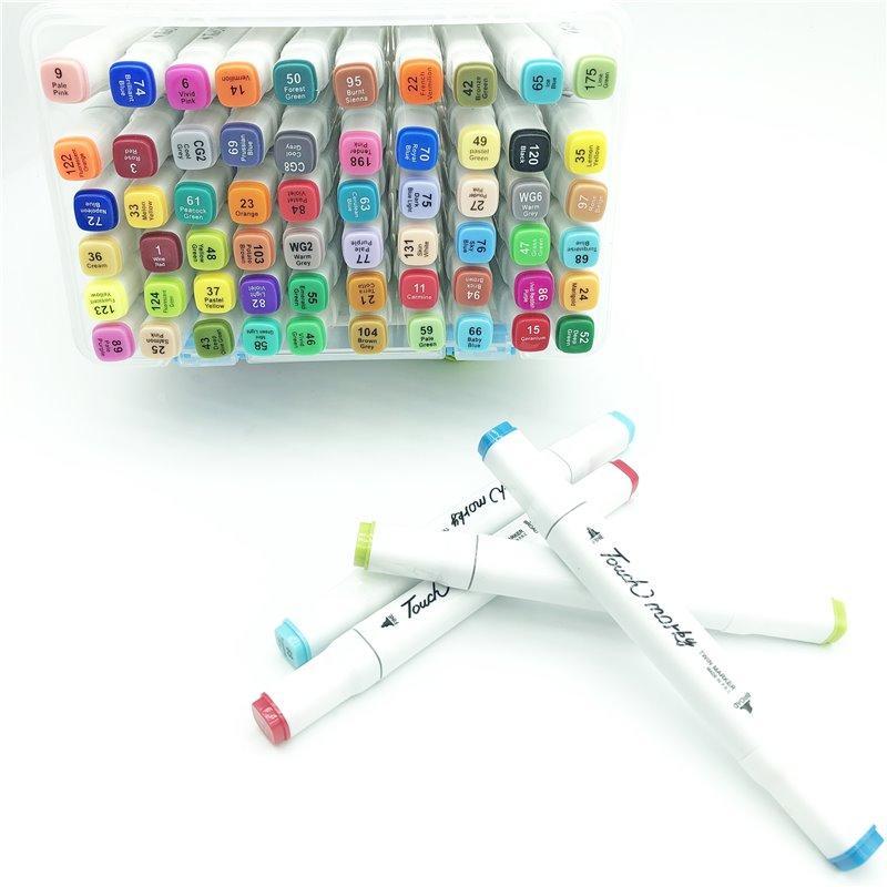 Набор маркеров для рисования и живописи для художников, с двумя концами и спиртовыми чернилами (арт. 2711755)