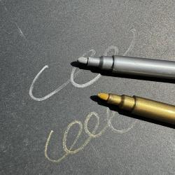 Быстросохнущие металлические маркеры с золотой и серебряной краской для различных поверхностей (арт. 2711769)