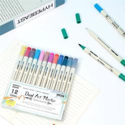 Набор маркеров для акварельного искусства, кисточка с двухсторонним наконечником для каллиграфии и живописи (арт. 2811447)