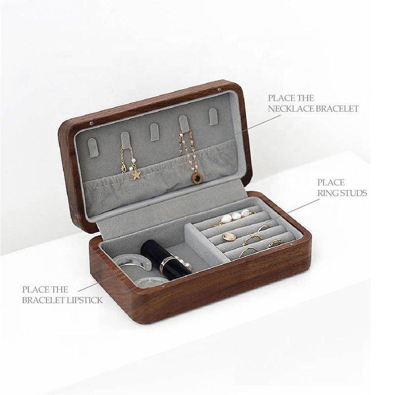 Шкатулка из орехового дерева для хранения украшений, с логотипом и зеркалом (арт. 2611635)