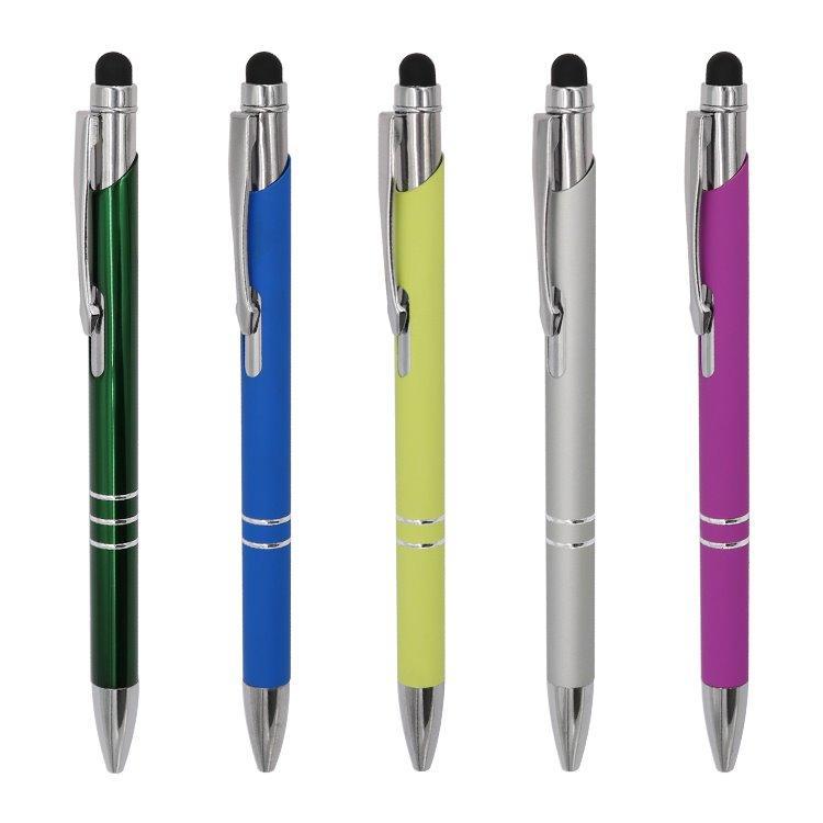 Ручка 2 в 1 с алюминиевым стержнем, стилус и шариковая, с логотипом (арт. 2611678)