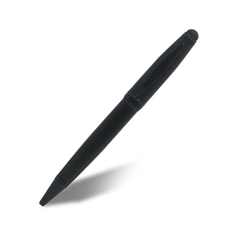 Матовое черное покрытие, ручка 2 в 1 со стилусом, шариковая, с логотипом (арт. 2611697)