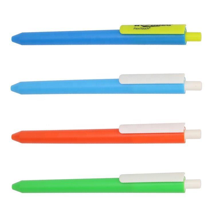 Пластиковая шариковая ручка с резиновым захватом, с логотипом, на заказ (арт. 2611721)