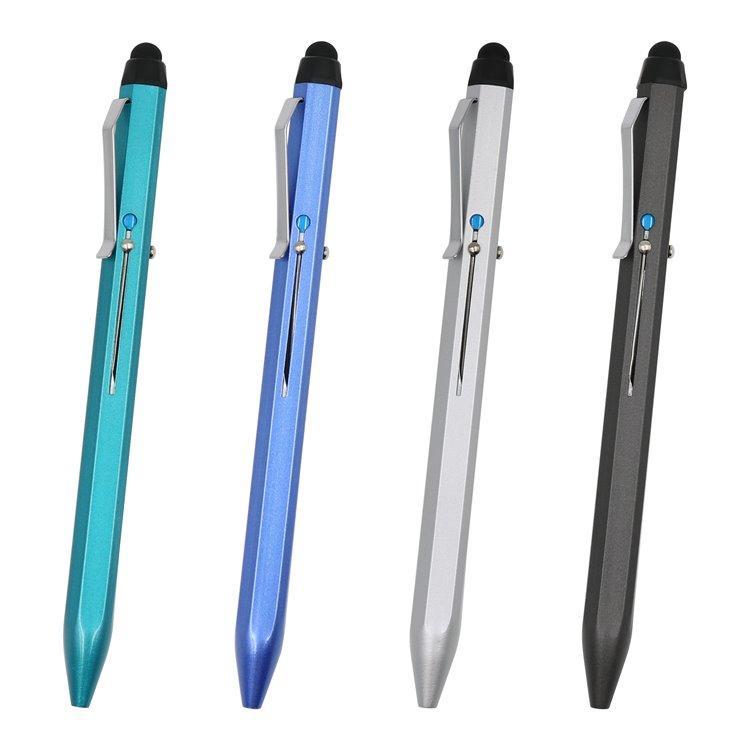 Шестиугольная ручка со стилусом, шариковая, с чернилами 4 цветов (арт. 2611723)