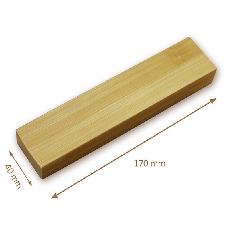 Экологичный футляр для ручек из бамбукового цвета бумаги, с логотипом (арт. 2611743)