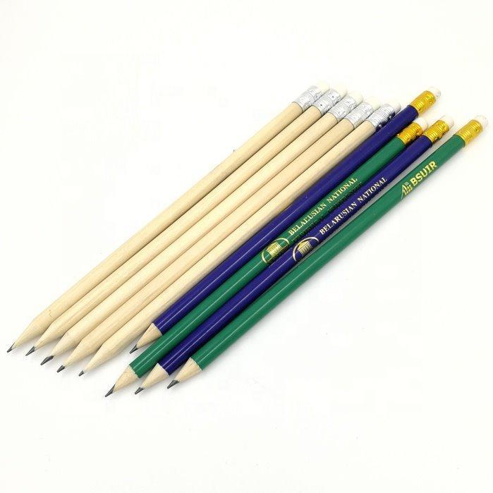 Натуральный деревянный карандаш с ластиком, стандартный размер 7 дюймов (арт. 2611763)