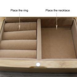 Прямоугольная деревянная шкатулка из бамбука с зеркалом, для колец, ожерелий и браслетов (арт. 2611632)