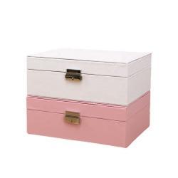 Двухслойная кожаная шкатулка для украшений с замком, подарочный набор (арт. 2611636)