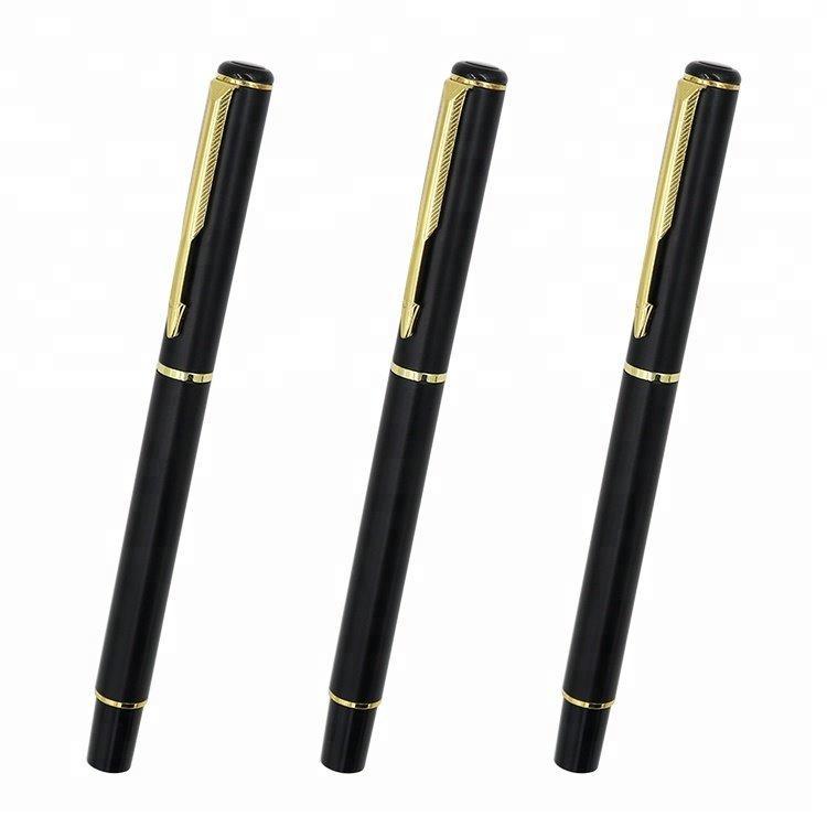 Черная металлическая перьевая ручка с логотипом, на заказ (арт. 2611650)