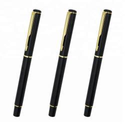 Черная металлическая перьевая ручка с логотипом, на заказ (арт. 2611650)