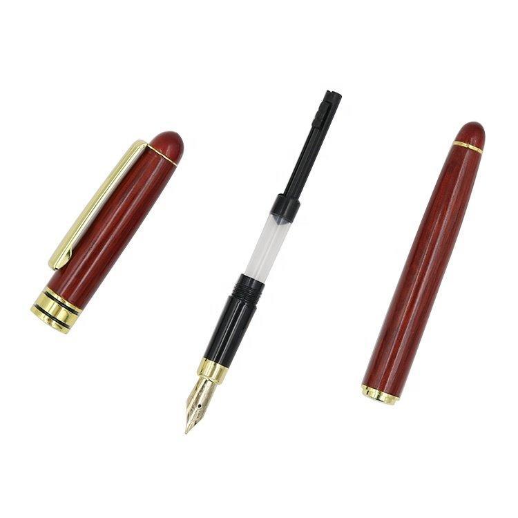 Деревянная перьевая ручка из бамбука и палисандра с золотой отделкой, для подарков (арт. 2611651)