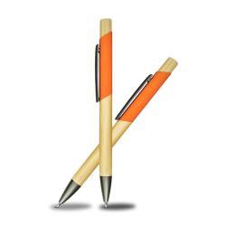 Бамбуковая ручка с цветным корпусом, экологичная шариковая ручка (арт. 2611664)