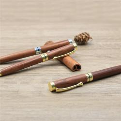 Натуральная деревянная шариковая ручка с клипсой из металла, подарок из палисандра (арт. 2611671)
