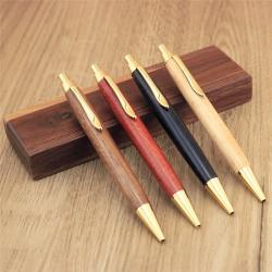 Африканская черная деревянная ручка с логотипом, стильный офисный аксессуар (арт. 2611674)