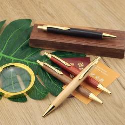 Африканская черная деревянная ручка с логотипом, стильный офисный аксессуар (арт. 2611674)