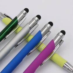 Ручка 2 в 1 с алюминиевым стержнем, стилус и шариковая, с логотипом (арт. 2611678)