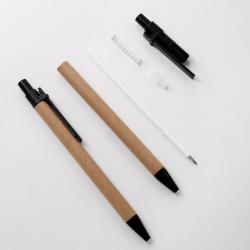 Крафтовая ручка черного цвета, на заказ, рекламный дизайн (арт. 2611714)