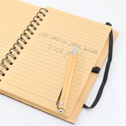 Экологичный блокнот с обложкой из бамбука и шариковой ручкой, размер A5 (арт. 2611737)