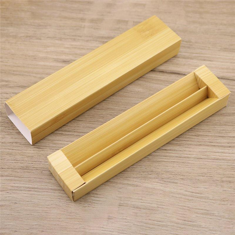 Экологичный футляр для ручек из бамбукового цвета бумаги, с логотипом (арт. 2611743)