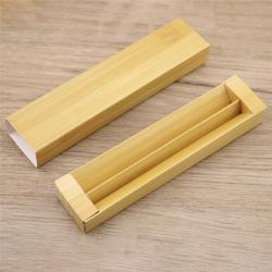 Экологичный футляр для ручек из бамбукового цвета бумаги, с логотипом (арт. 2611743)