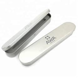 Подарочная коробка для ручек, квадратная, из олова, с логотипом (арт. 2611744)