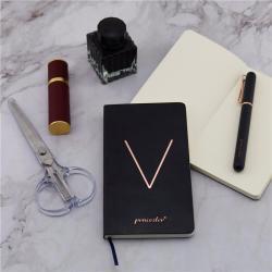 Подарочный набор: кожаный блокнот A5 и металлическая перьевая ручка, корпоративный стиль (арт. 2611767)