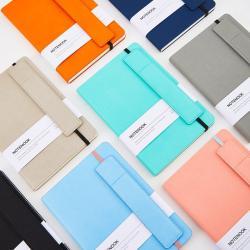 Твердый блокнот A5 с держателем для ручки, внутренняя бумага в линейку, обложка из искусственной кожи, на заказ (арт. 612754)