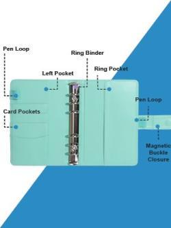 Персонализированный планировщик бюджета с кольцевым переплетом, блокнот формата A5 с кожаной обложкой (арт. 612763)