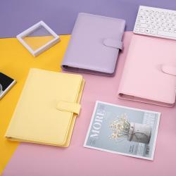 Блокнот из искусственной кожи с кольцевым переплетом, персонализированный офисный планировщик с кнопкой на кольцах (арт. 612772)