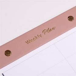 Блокнот с обложкой из PU-кожи, Morandi Pink, с золотым логотипом (арт. 612793)