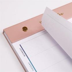 Блокнот с обложкой из PU-кожи, Morandi Pink, с золотым логотипом (арт. 612793)