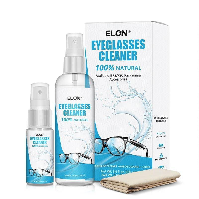 Очиститель для очков без алкоголя, спрей и жидкость с тканью (арт. 612665)