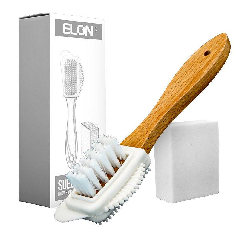 Заводская оптовая щетка 2 в 1 для чистки замши с ластиком и деревянной ручкой (арт. 612726)