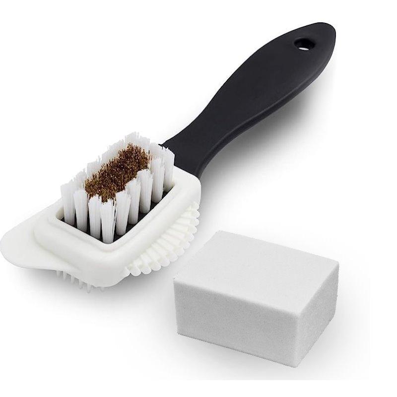 Заводская оптовая щетка 2 в 1 для чистки замши с пластиковым ластиком и ручкой (арт. 612731)