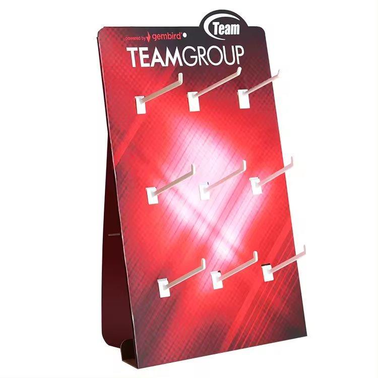 Картонная стойка для магазина с полками и крючками для одежды и аксессуаров (арт. 1112926)