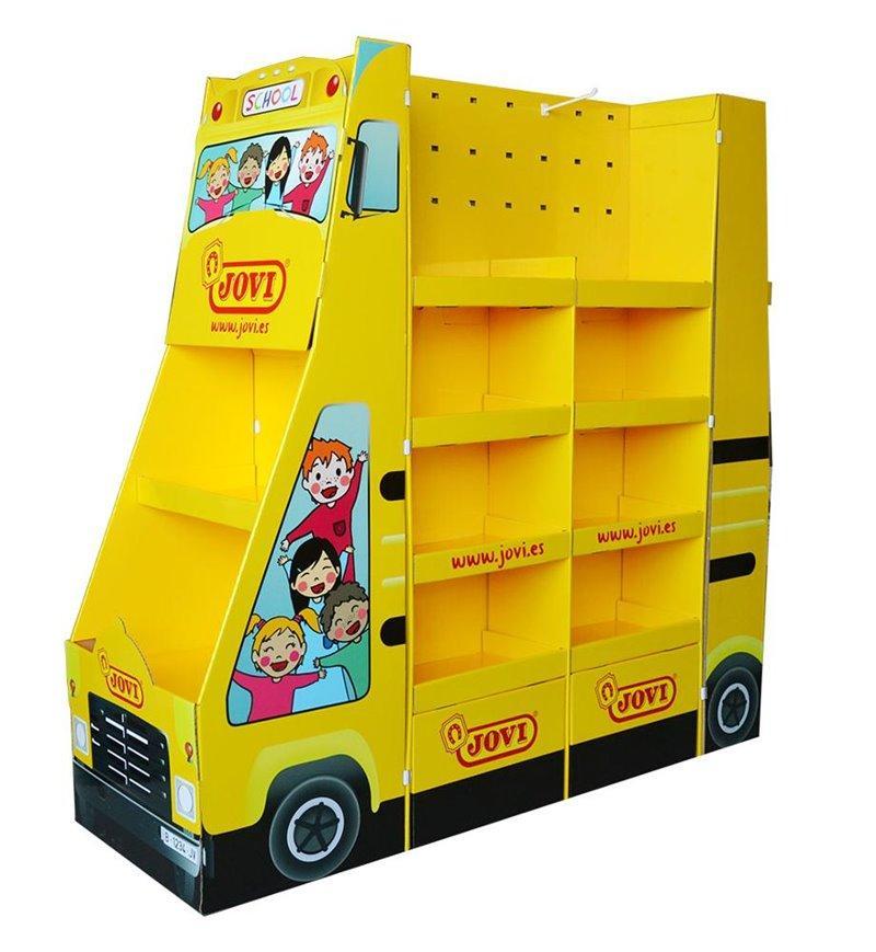 Индивидуальные картонные стенды для пола / подставки для закусок / игрушек в виде школьного автобуса (арт. 1112960)
