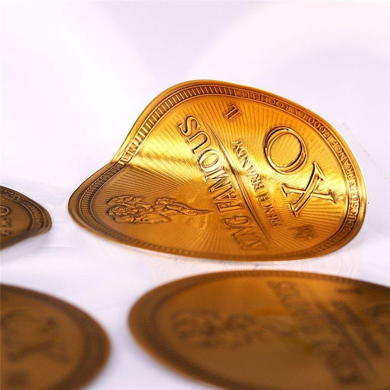 Персонализированные логотипы на круглых золотых фольгированных 3D наклейках с металлическим покрытием (арт. 1113027)