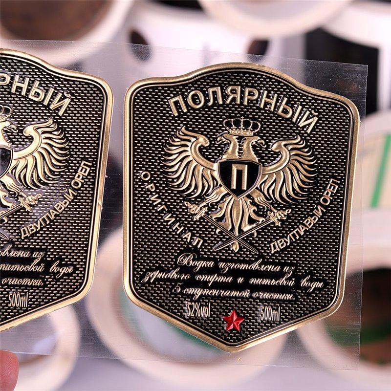 Наклейки с золотым фольгированием для упаковки, с тиснением и металлическим блеском (арт. 1113028)