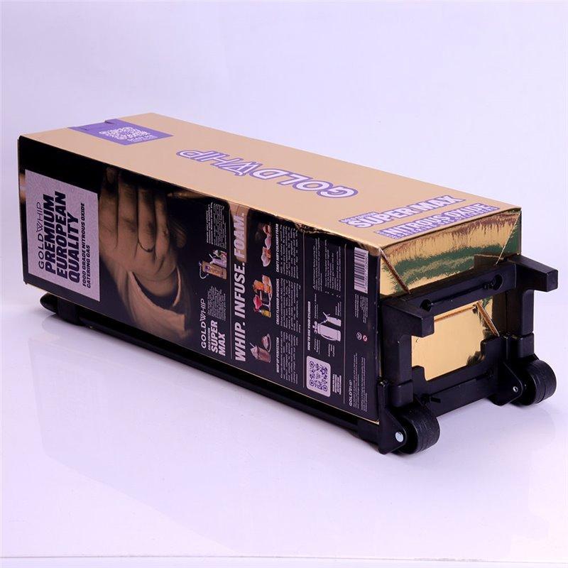 Индивидуально изготовленный картонный trolley case с золотым покрытием для POS-выставок (арт. 1112990)