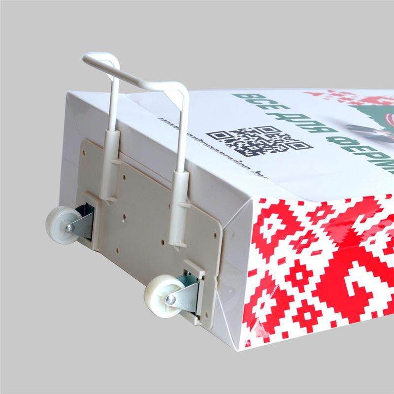 Экологичный рекламный картонный trolley box с печатью CMYK и колесами для выставок (арт. 1113000)