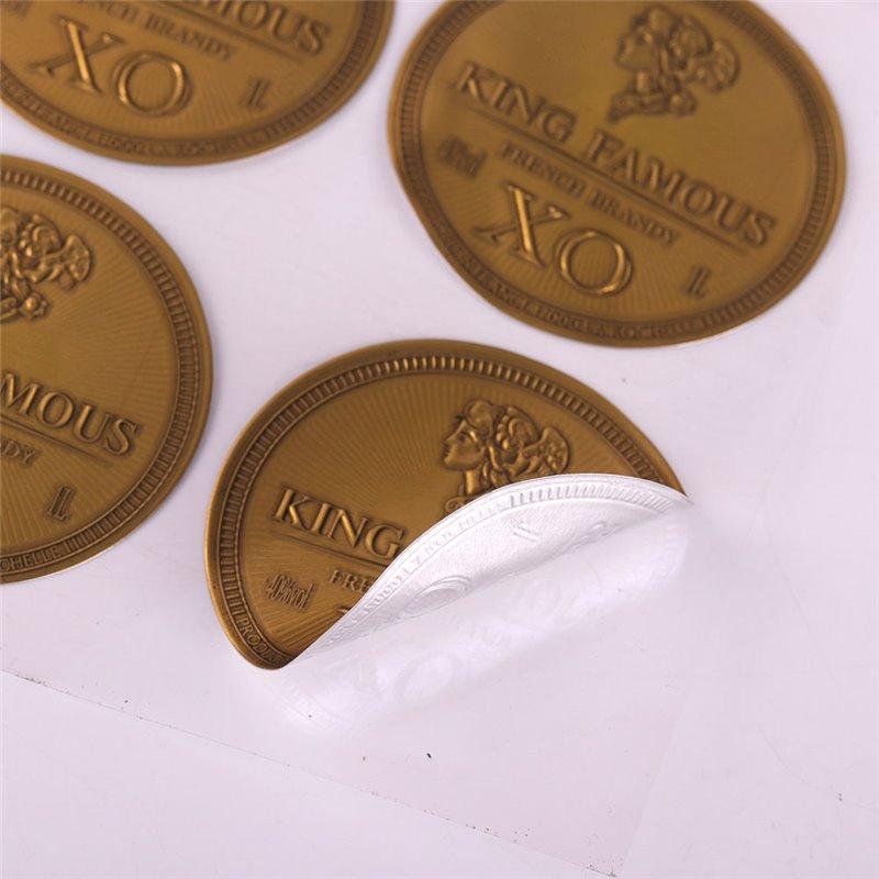 Тисненые алюминиевые наклейки для вина, самоклеящиеся водостойкие наклейки (арт. 1113024)