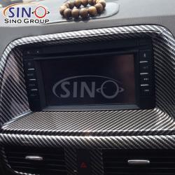 Растягиваемая виниловая пленка для автомобиля с золотым и черным углеродным волокном для декора (арт. 1312480)