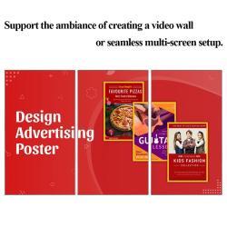 Цифровая рекламная панель UHD 4K для внутреннего меню, 32–49 дюймов, 500 нит (арт. 16121172)