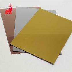 Акриловый лист-зеркало серебристого и золотого цвета для декора стен (арт. 13121209)