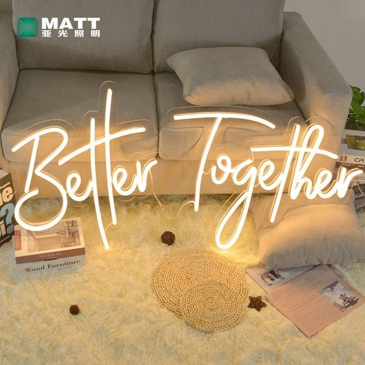 Персонализированная LED неоновая вывеска для свадьбы "Better together" (арт. 13121050)