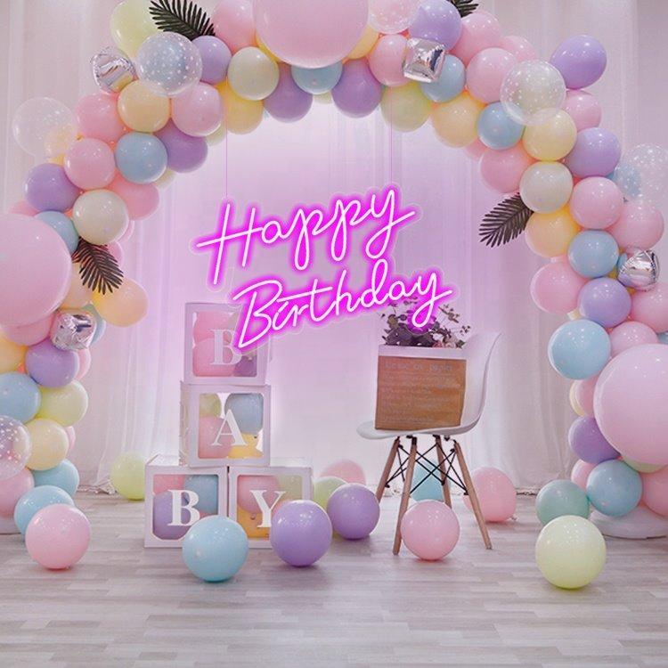 Персонализированная неоновая вывеска для вечеринки "Happy birthday" (арт. 13121057)